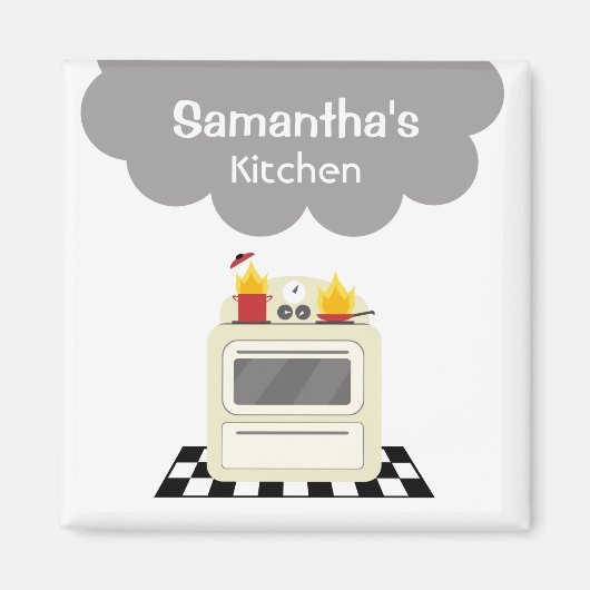 Rook & Vuur Retro Kachel Keukenmagneet Magneet (Voorkant)