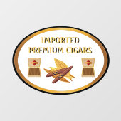 Rook Winkel geïmporteerde Premium Cigars Voorzijde Raamsticker (Vel)