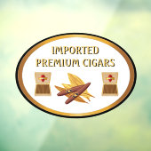 Rook Winkel geïmporteerde Premium Cigars Voorzijde Raamsticker (Vel 3)