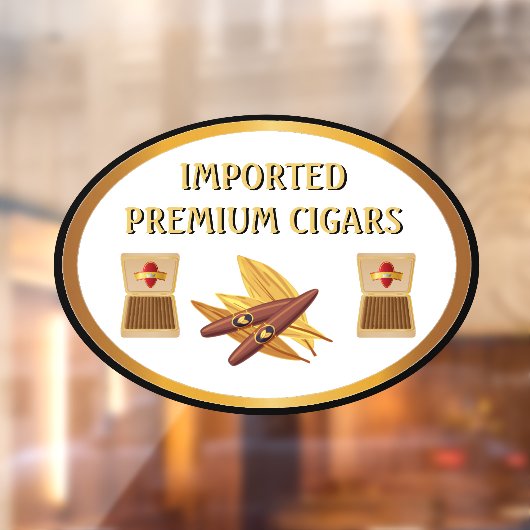 Rook Winkel geïmporteerde Premium Cigars Voorzijde Raamsticker (Vel 2)