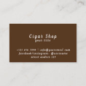 Rook Winkel tekenen Aangepaste naam Sigar Store Visitekaartje (Achterkant)