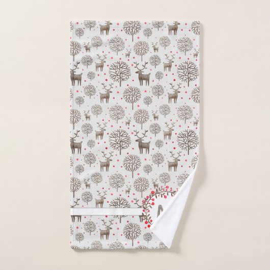 Rook Wit Rendier Patroon Waterverf Monogram Bad Handdoek (Handdoek)