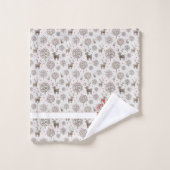 Rook Wit Rendier Patroon Waterverf Monogram Bad Handdoek (Wasdoekje)