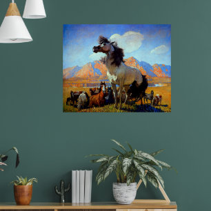 Rookachtig Gezicht N C Wyeth Circa 1917 Poster