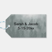 Rookachtige bergcadeaukaart cadeaulabel (Achterkant Horizontaal)