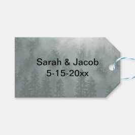 Rookachtige bergcadeaukaart cadeaulabel