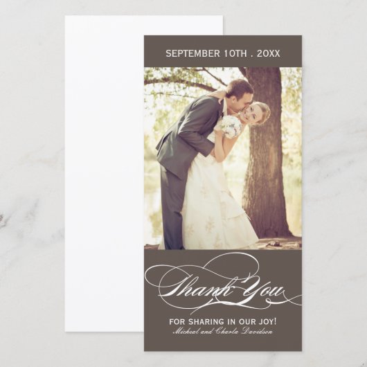 Rookbedankfotokaart (4x8) bedankkaart (Voorkant / Achterkant)