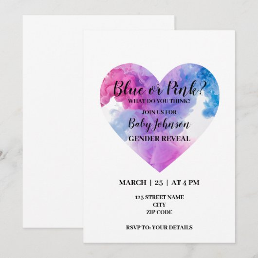 Rookbeeld van de hartvorm kaart (Voorkant / Achterkant)