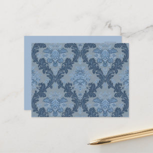 Rookblauw Leisteen Zachte Poederblauw Elegant Dama Briefkaart