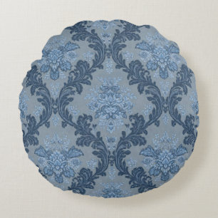 Rookblauw Leisteen Zachte Poederblauw Elegant Dama Rond Kussen