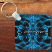 Rookblauwe Rook Custom Abstracte Kunst Sleutelhanger (Voorkant)