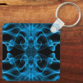 Rookblauwe Rook Custom Abstracte Kunst Sleutelhanger (Achterkant)