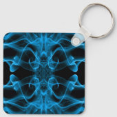 Rookblauwe Rook Custom Abstracte Kunst Sleutelhanger (Achterkant)
