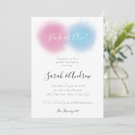 Rookbom Gender Onthullen Partij Rookbom Baby Kaart (Staand voorkant)