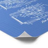 Rookdetector 1969 Patent Art - Blauwdruk Poster (Hoek)