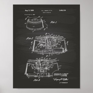 Rookdetector 1969 Patent Art - Chalkboard Poster