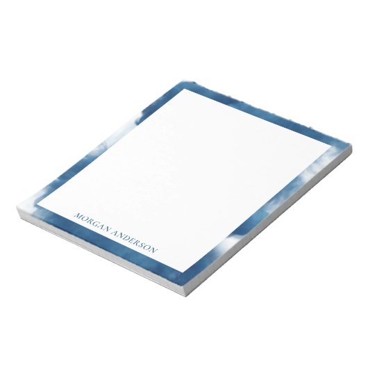 rookeffect blauwe trendemonogram notitieblok (Linkerzijde)