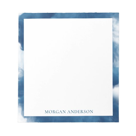 rookeffect blauwe trendemonogram notitieblok (Voorkant)