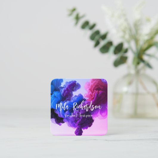 Rookeffect Modern Vierkant visitekaartje (Staand voorkant)