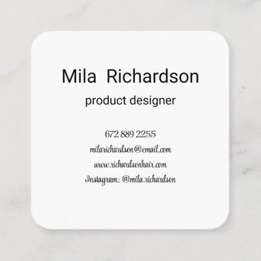 Rookeffect Modern Vierkant visitekaartje (Achterkant)