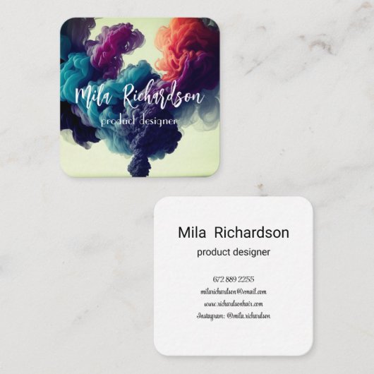 Rookeffect Modern Vierkant visitekaartje (Voorkant / Achterkant)