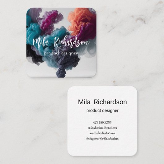 Rookeffect Modern Vierkant visitekaartje (Voorkant / Achterkant)