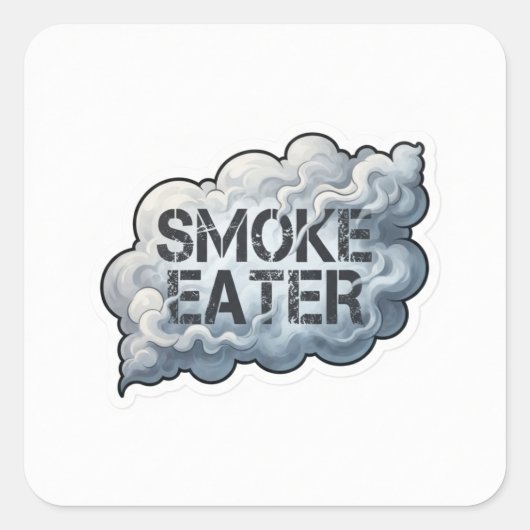 Rooketer brandweerman vierkante sticker (Voorkant)
