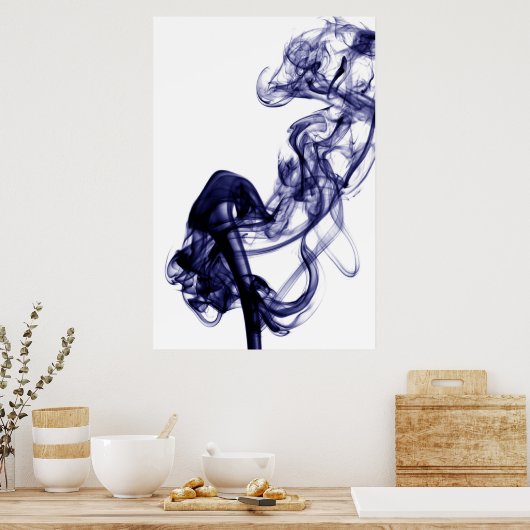 Rookfotografie - Blauw Poster (Keuken)