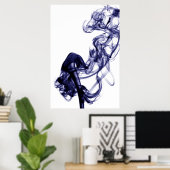 Rookfotografie - Blauw Poster (Thuiskantoor)