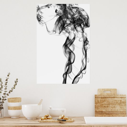 Rookfotografie - zwart poster (Keuken)