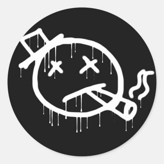 Rookgraffiti Ronde Sticker (Voorkant)