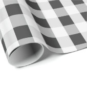Rookgrijze geruite stof cadeaupapier (Rol Hoek)