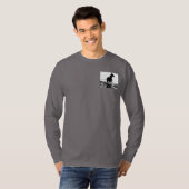 Rookgrijze moderne, draaiende paardenkunst Pop Sja T-shirt (Voorkant volledig)