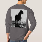 Rookgrijze moderne, draaiende paardenkunst Pop Sja T-shirt (Achterkant)