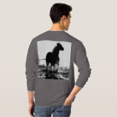 Rookgrijze moderne, draaiende paardenkunst Pop Sja T-shirt (Achterkant volledig)