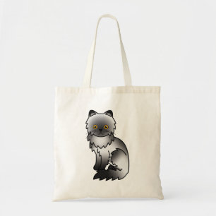 Rookgrijze vacht Perzische kat Cartoon Illustratie Tote Bag