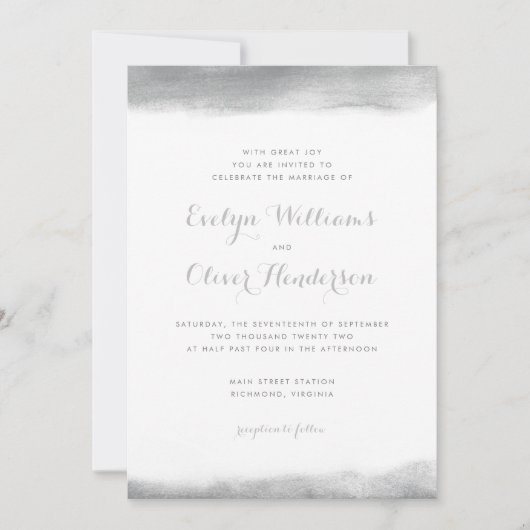 Rookgrijze Waterverf Dip Weddenschap Kaart (Voorkant)