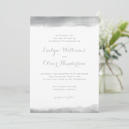 Rookgrijze Waterverf Dip Weddenschap Kaart (Staand voorkant)