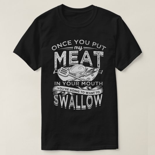 Rookgrilling Barbecue Meat Mannen Roker Grill Sm T-shirt (Design voorkant)