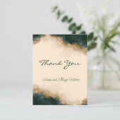 Rookgroen Goud Aquarel Gepersonaliseerd  Bedankkaart (Staand voorkant)