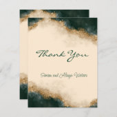 Rookgroen Goud Aquarel Gepersonaliseerd  Bedankkaart (Voorkant / Achterkant)