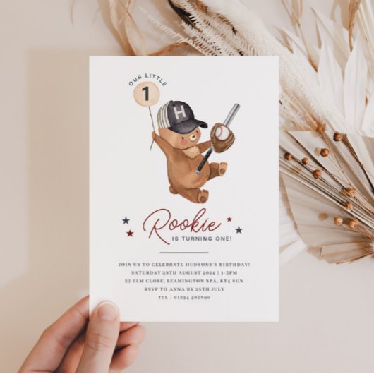 Rookie 1e Verjaardag Beer Kaart