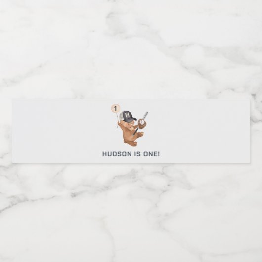 Rookie 1e Verjaardag Beer Waterfles Etiket (Enkel label)