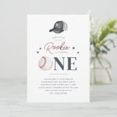 Rookie 1e verjaardag - één foto uitnodiging (Staand voorkant)