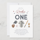 Rookie 1e Verjaardag - Eén uitnodiging (Voorkant)