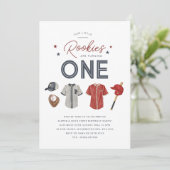 Rookie 1e Verjaardag Twins - Een uitnodiging (Staand voorkant)