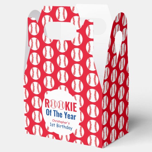 Rookie Baseball 1e verjaardag Bedankdoosjes (Geopend)