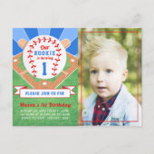 Rookie Baseball 1e verjaardag Fotouitnodiging Briefkaart (Voorkant)