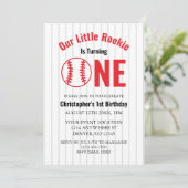 Rookie Baseball 1e verjaardag Kaart (Staand voorkant)