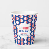 Rookie Baseball 1e verjaardag Papieren Bekers (Voorkant)